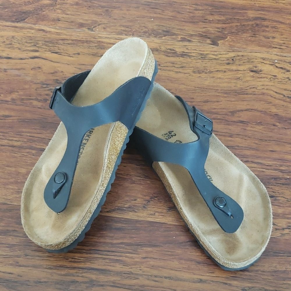 Birkenstock Black Unisex Gizeh Sandals Size 42 Widefoot